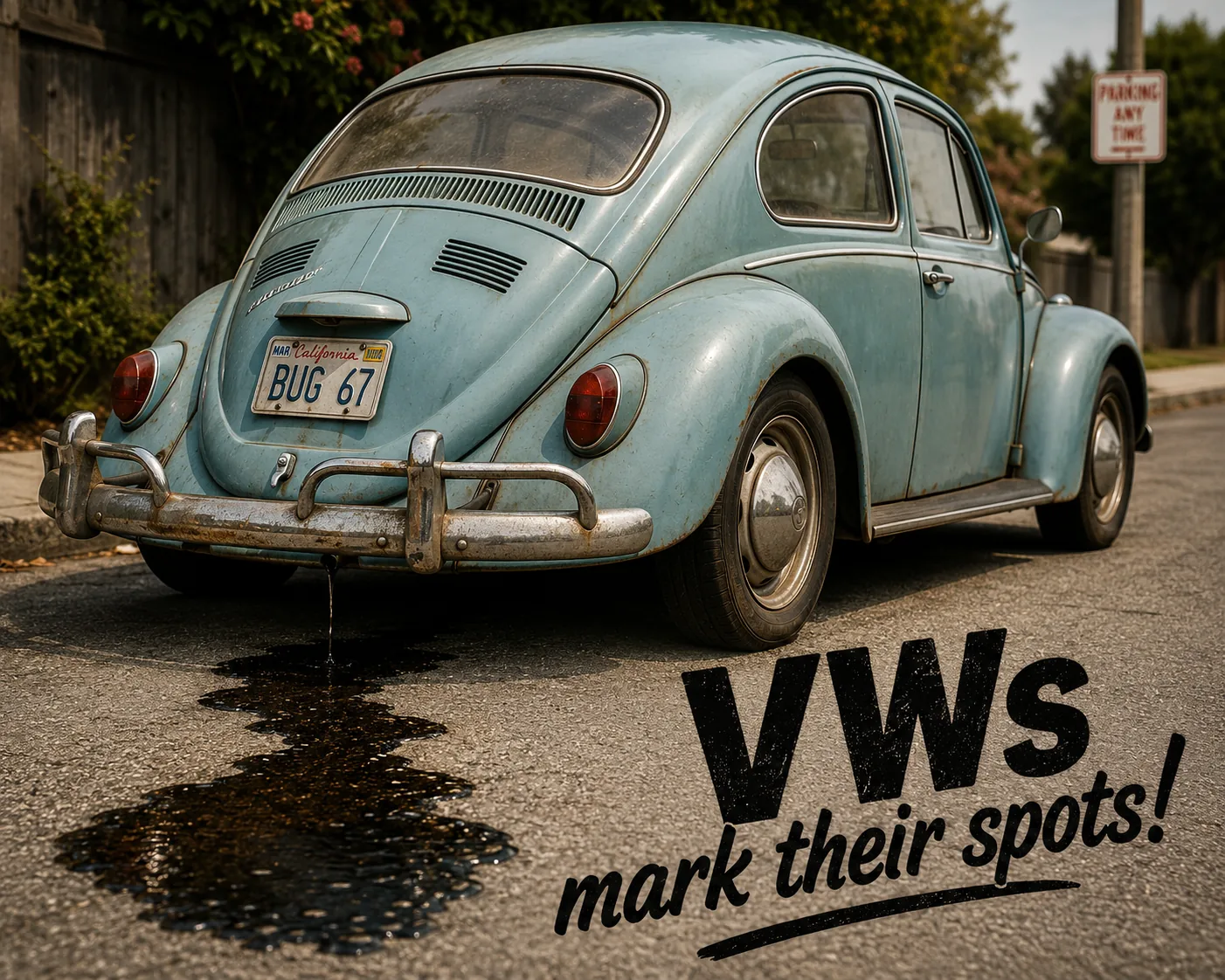 Picture Frame VWs Mark Their Spot – Funny Vintage Volkswagen Garage Wall Art