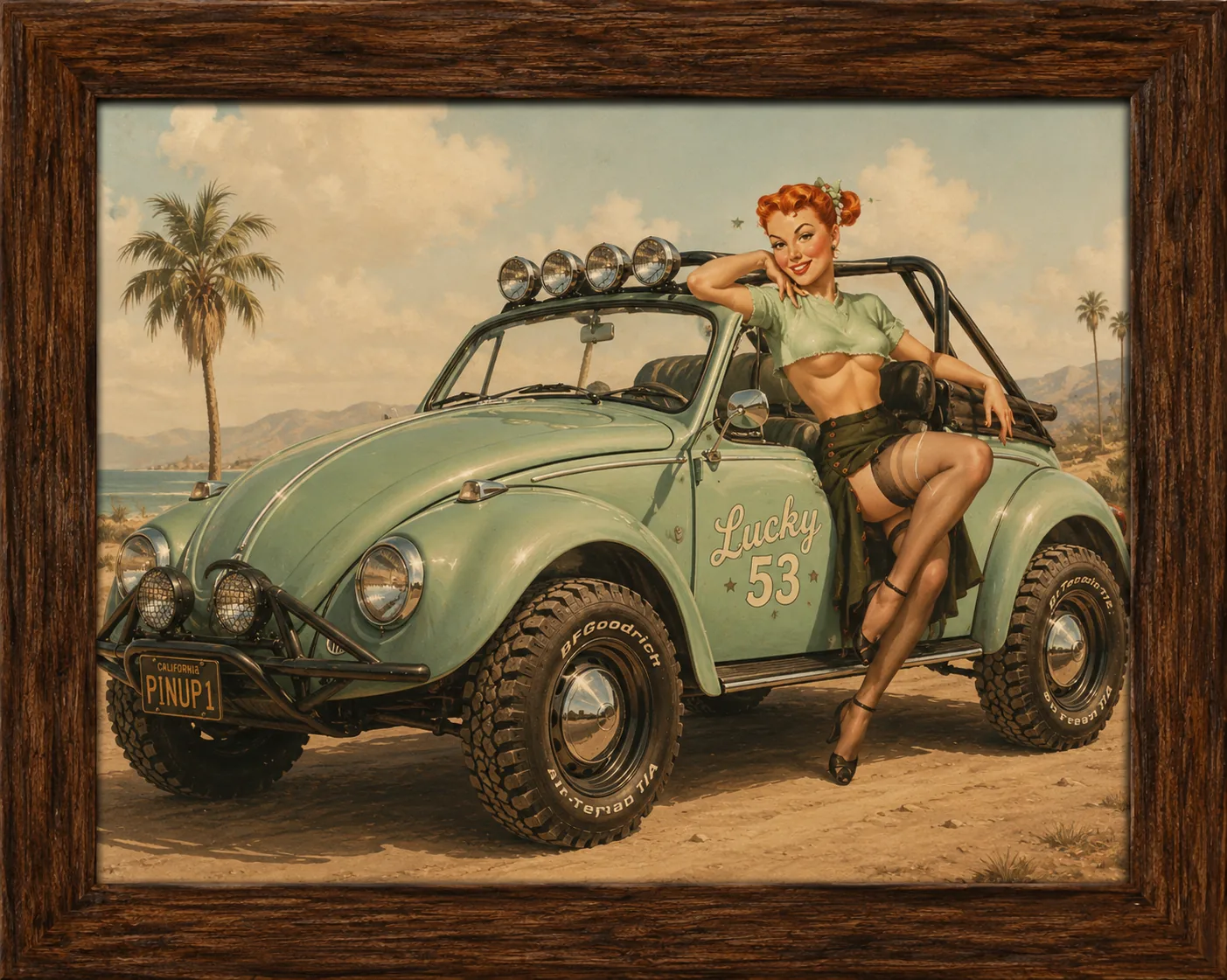 Picture Frame Vintage VW Dreams – Retro Volkswagen Beetle Framed Wall Art