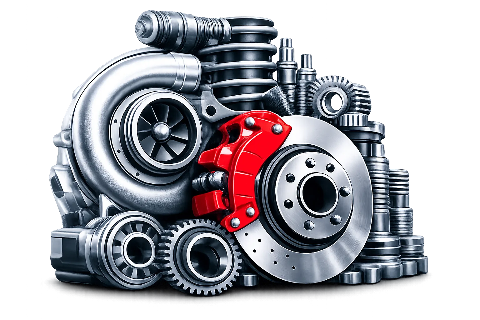 High performance car brake caliper and parts