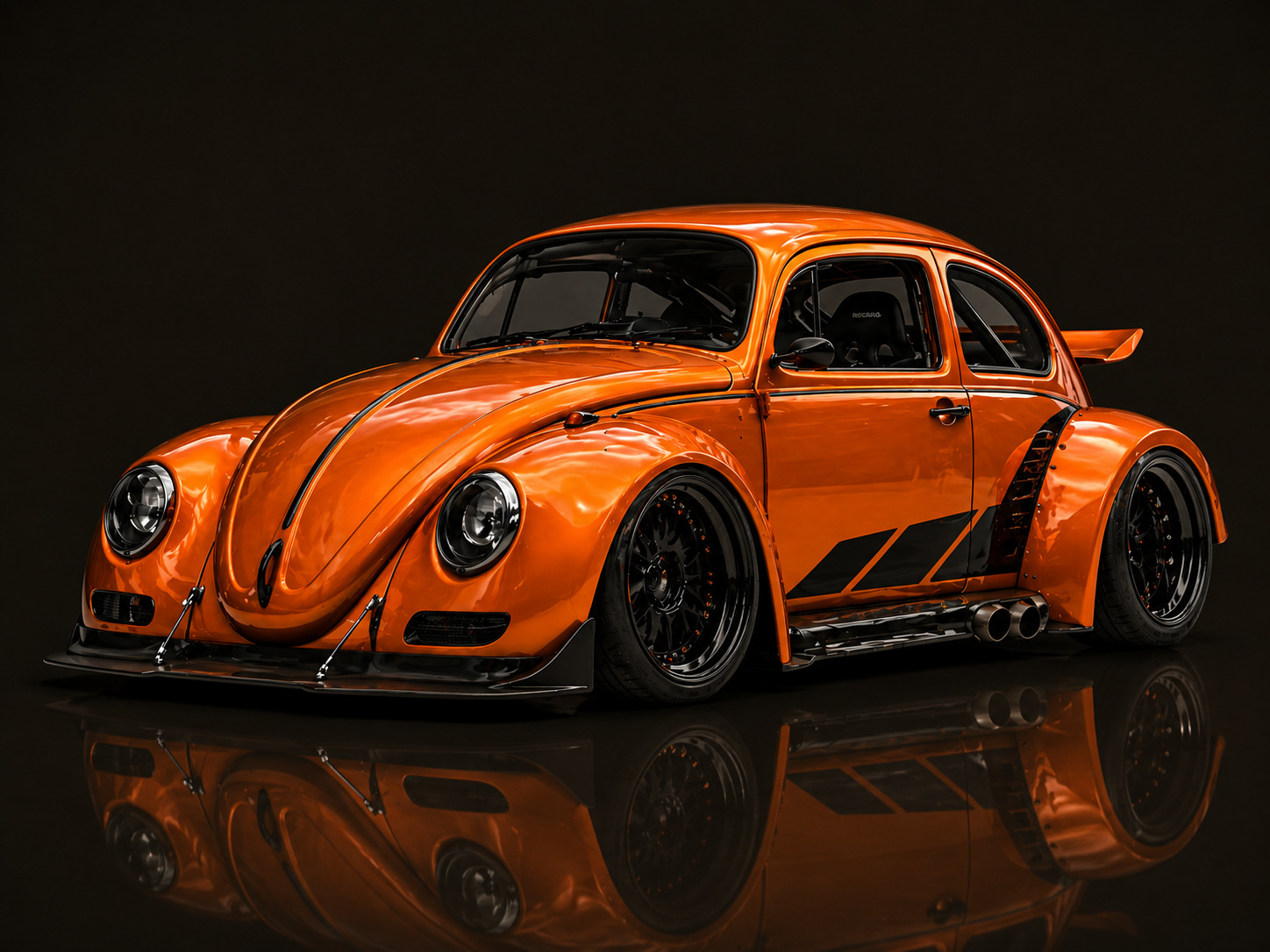 1974 Volkswagen Beetle in yellow, partially restored