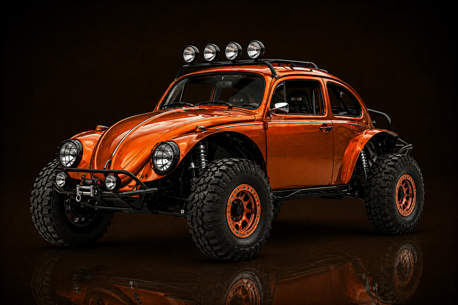 1955 Volkswagen Baja Bug red and black